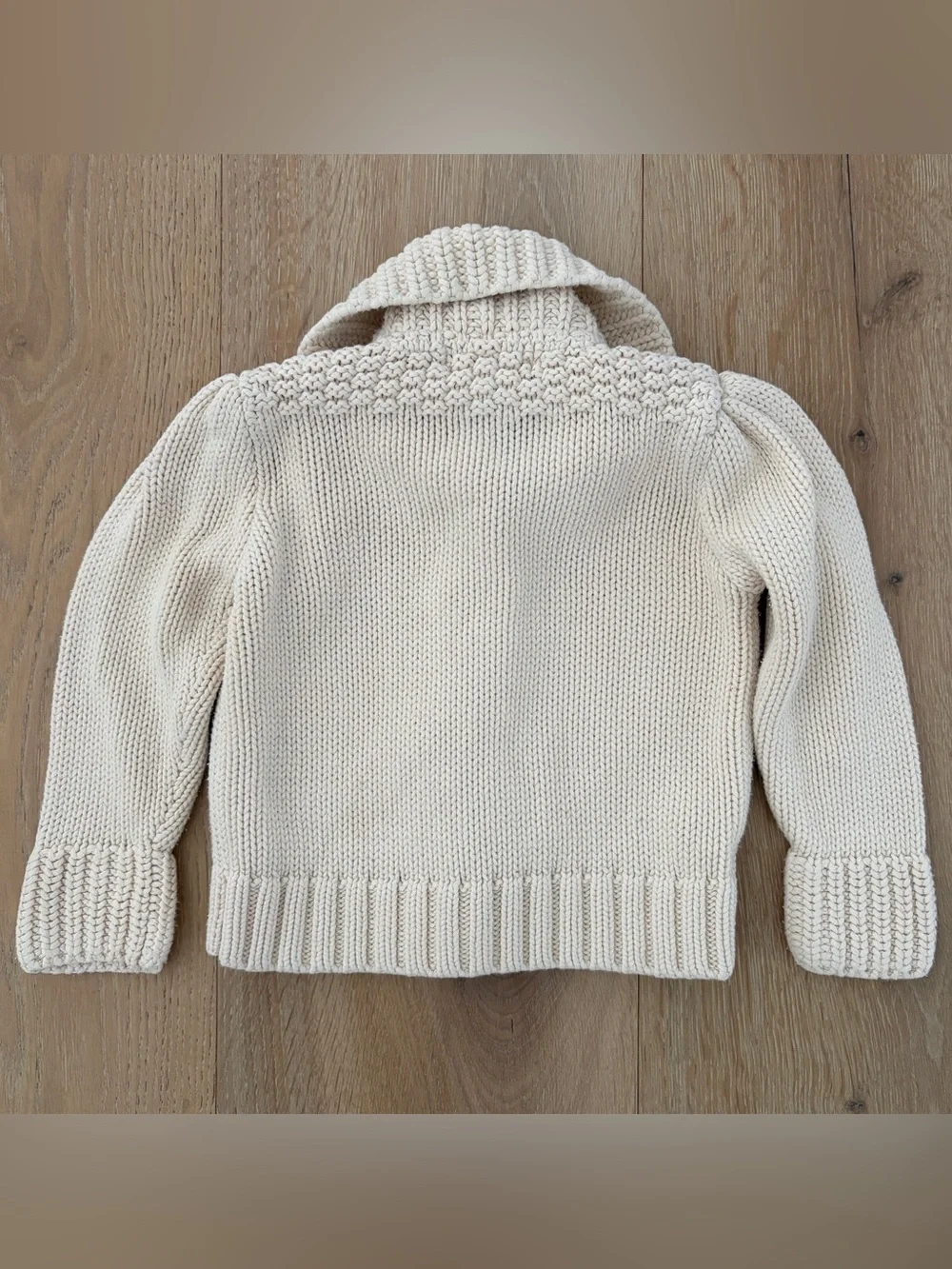 Ralph Lauren Baby Girls White Cable Knit Cardigan Sweater Size 18M Pink Pony*L25